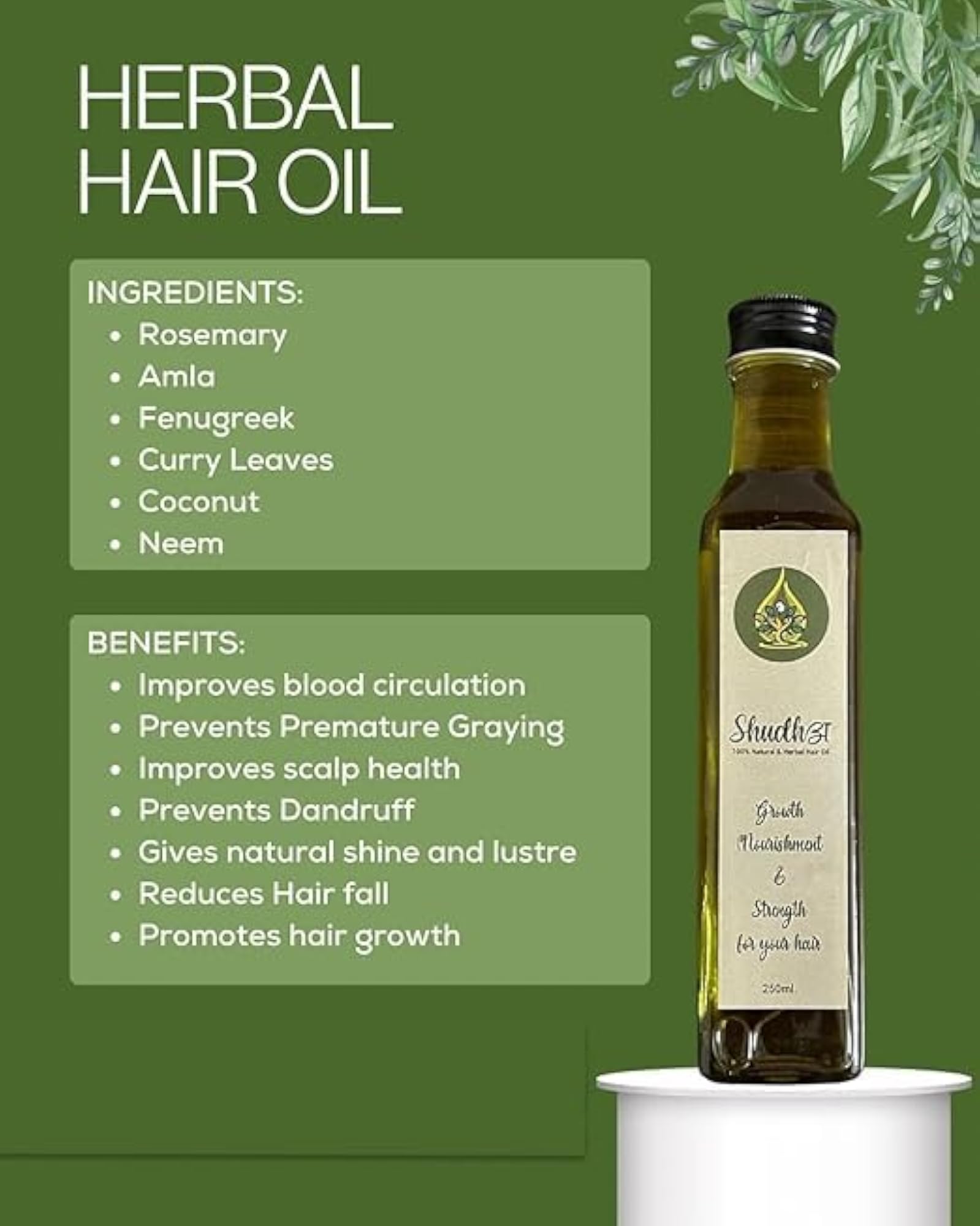 Herbal Hair Oil for Growth & Hair Fall Control